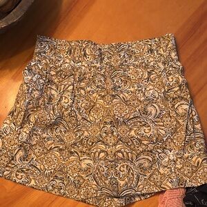 J. Crew Tan and Cream Paisley Shorts